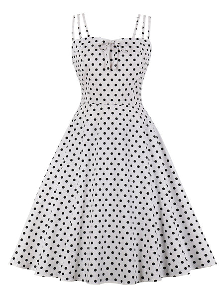 Vintage Black and White Polka Dot Dress