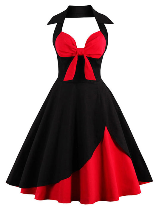 Sweetheart Halter Top Vintage Cocktail Christmas Party Dress