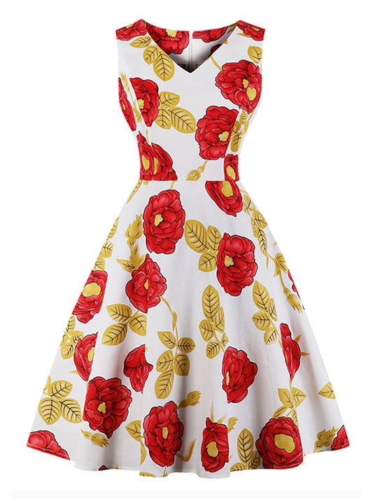 Casual 1950's Vintage Polka Dot Holiday Cocktail Party Dress